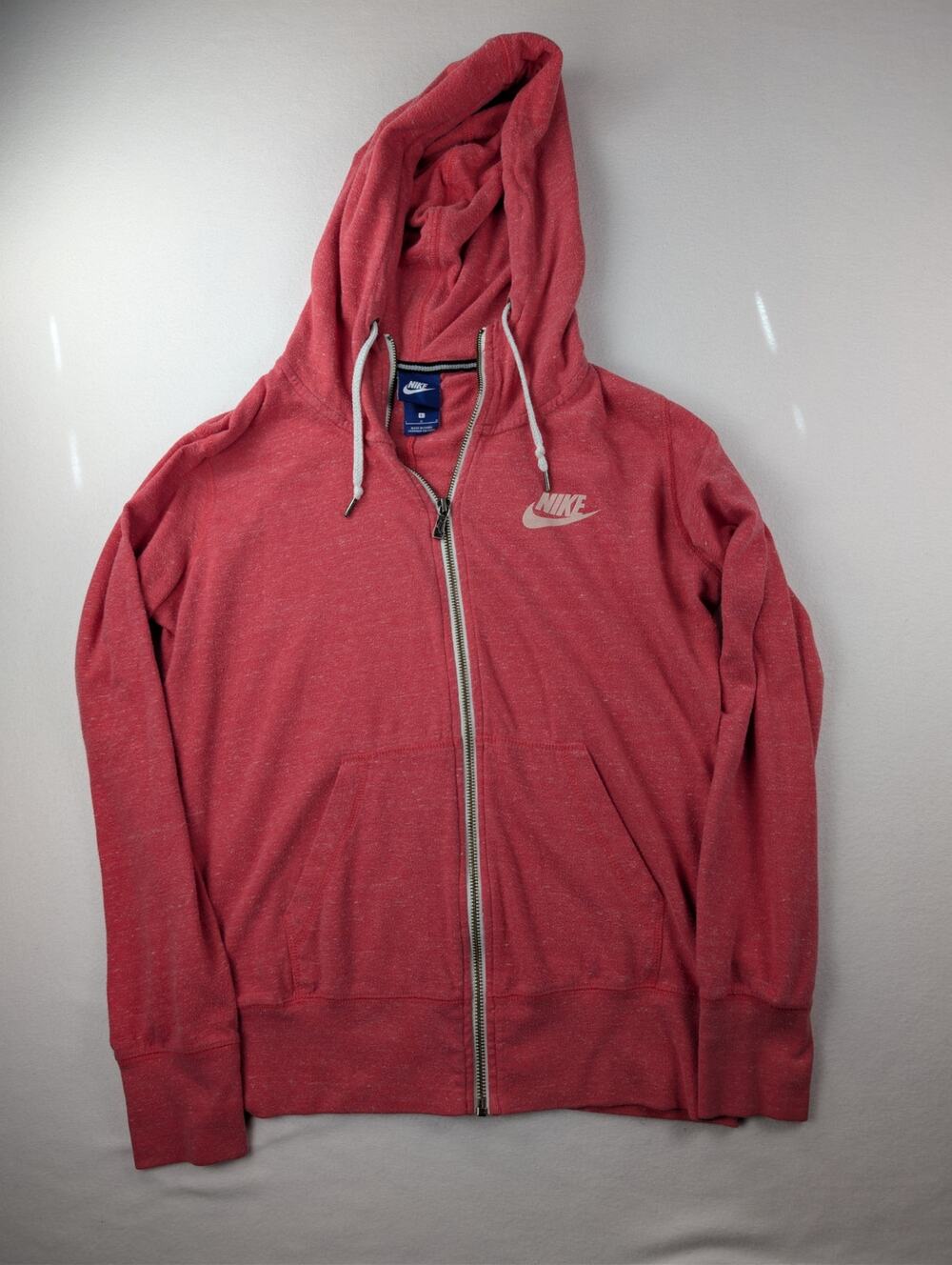 Nike Blue Tag Vintage Y2K Heather Red Full Zip Hoodie Women’s Large Swoosh